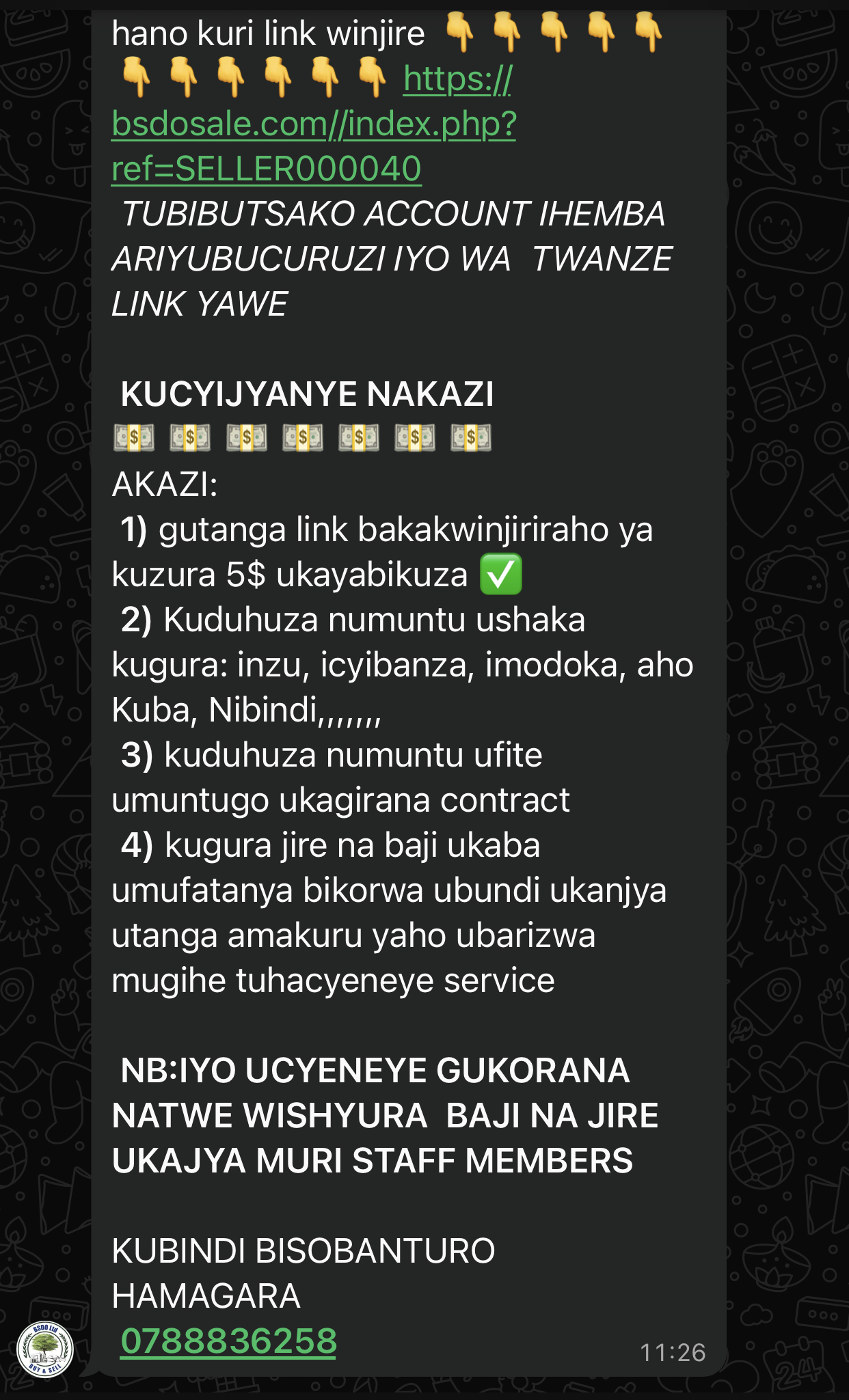 Akazi muri bsdo